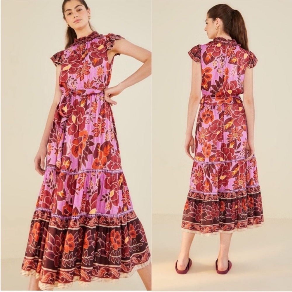 Farm Rio Sweet Floral Maxi Dress Large NEW